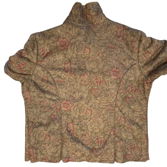 Coldwater Creek Faux Suede and Fur Floral Print Jacket Coat - Picture 5 of 11